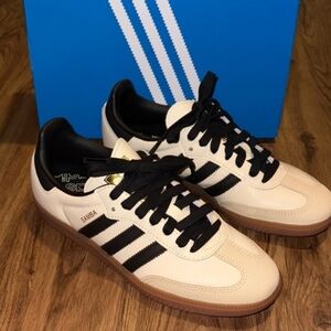 Adidas Black and Cream Sneakers